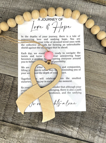 Wooden A Journey of Love and Hope Cancer Awareness Ornament, Cancer Awareness Gift, Cancer Awareness Car Charm, Story Ornaments