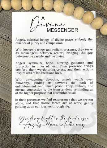Wooden A Divine Messenger Angel Ornament, Angel Ornament, Divine Angel Wings, Car Charm, Heavenly Angel Gift, Story Ornaments