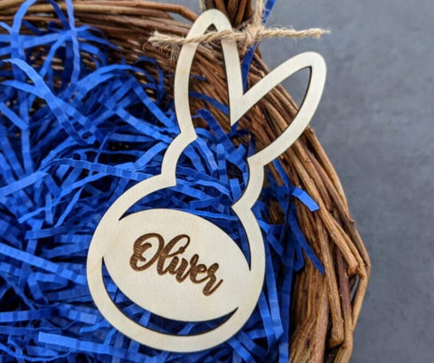 Wooden Easter eggs Basket Tags - Personalised