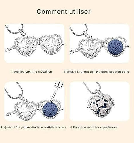 Tree of Life Volcanic Stone Necklace Aromatherapy Essential Oil Lava Stone Diffuser Necklace Jewelry for Women Gift 14mm Cage 7 Stones