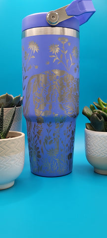 Horses Laser Engraved 30oz Double Wall Insulated Tumbler Custom Engraved Seamless Tumbler
