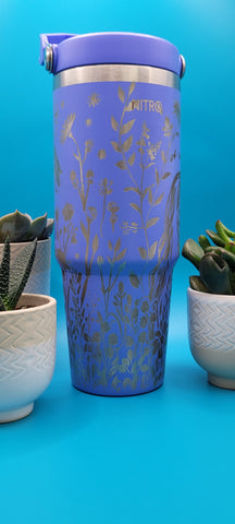 Horses Laser Engraved 30oz Double Wall Insulated Tumbler Custom Engraved Seamless Tumbler