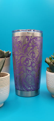 Boho Paisley Floral 20oz Double Wall Insulated Tumbler Travel mug, Gift for mom, teacher gift, auntie, daughter, Granny gift