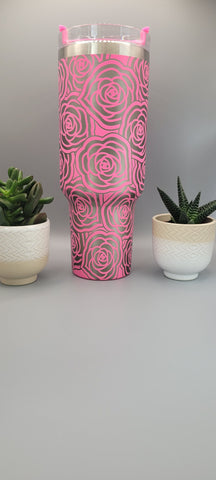 Roses,Flower gift, Floral gift 40oz Double Wall Insulated Tumbler with Handles Gift for mom, Granny, sister, Niece, Teacher gift