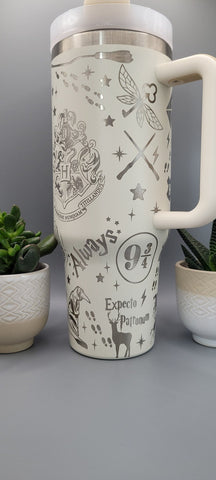 Engraved 40oz Double Wall Insulated Tumbler with Handles Gift for mom, Granny, sister, Teacher gift