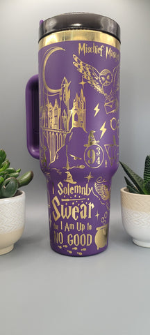 Wizard Movie magic 40oz Double Wall Insulated Tumbler with Handles Gift for mom, Granny, sister, Teacher gift