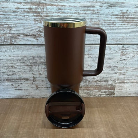 Any of our Designs 40oz Double Wall Insulated Tumbler with Handles Gift for mom, Granny, sister, Niece, Teacher Engraves Gold