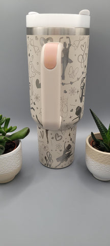 Ballet, dance, sport, 40oz Double Wall Insulated Tumbler with Handles Gift for mom, dancer, sister, Niece