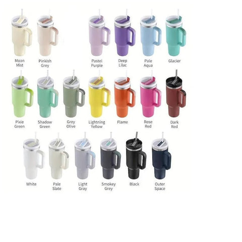 Monster mash up, Halloween, skulls, tattoo 40oz Double Wall Insulated Tumbler with Handles Gift for mom, Granny, sister, Niece