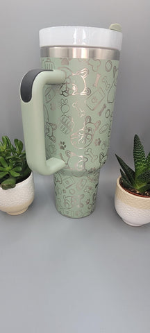 French Bulldog, Frenchie, dog mom, dog lover 40oz Double Wall Insulated Tumbler with Handles Gift for mom, Granny, sister, Niece