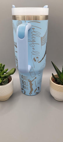 Volleyball, sport, 40oz Double Wall Insulated Tumbler with Handles Gift for mom, Granny, sister, Niece