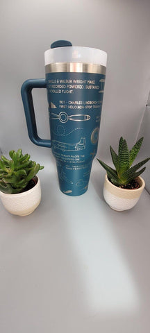 Pilot, airplane, aircraft, flying, plane spotter 40oz Double Wall Insulated Tumbler with Handles Gift Aviation, Plane spotter