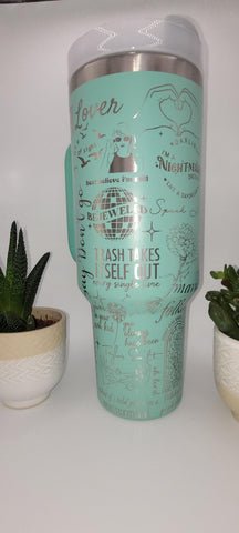 World tour, pop star, singer 40oz Double Wall Insulated Tumbler with Handles Gift for daughter, sister, Niece, best friend