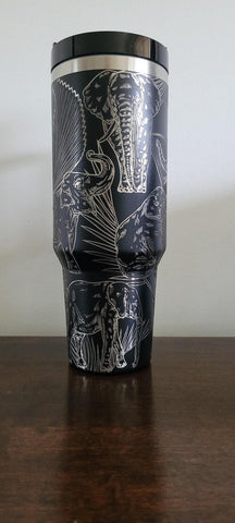 Elephants, safari, wildlife 40oz Double Wall Insulated Tumbler with Handles Gift for daughter, sister, Niece, best friend