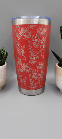Cherry blossoms, flowers Laser Engraved 20oz Double Wall Insulated Tumbler Travel mug, Tumbler