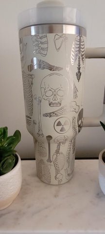 Radiology, X-ray Tech, Radiologist tumbler Xray tech, Bones 40oz Double Wall Insulated Tumbler with Handles Gift