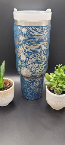 Starry Night,Vincent, art gift 40oz Double Wall Insulated Tumbler with Handles Gift for mom, Granny, sister, Niece, Teacher gift,
