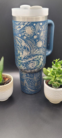 Starry Night,Vincent, art gift 40oz Double Wall Insulated Tumbler with Handles Gift for mom, Granny, sister, Niece, Teacher gift,
