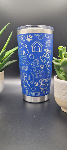 Schnauzer dog Laser Engraved 20oz Double Wall Insulated Tumbler Travel mug, Tumbler