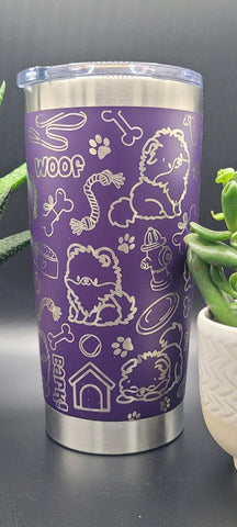 Pomeranian dog Laser Engraved 20oz Double Wall Insulated Tumbler Travel mug, Tumbler