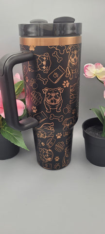 English Bulldog gift 40oz Double Wall Insulated Tumbler with Handles Gift for mom, Granny, sister, Niece, Teacher gift, dog lover gift