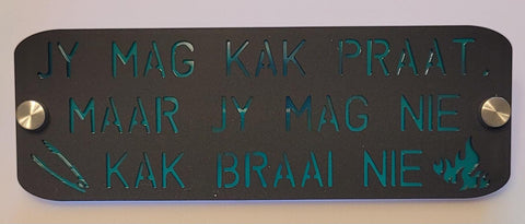 Afrikaans Braai Sign, Door Sign, Braai Modern, Acrylic, House sign, Address Sign, First Home,