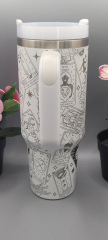 Tarot Cards 40oz Double Wall Insulated Tumbler with Handles Gift for mom, Granny, sister, Niece