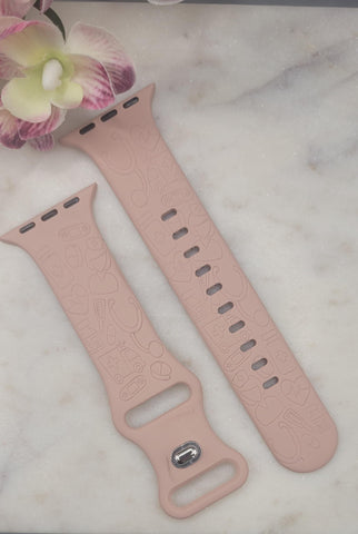 Engraved Nurses, doctors, Medical Gift Design for Apple Watch Silicone Sports Band Strap 38mm/40mm/41mm/42mm/44mm/45mm/46mm/49mm graduation