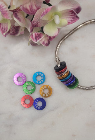 Personalized Engraved Charm: Custom Word Travel Token for, Keychain Bracelet or Necklace