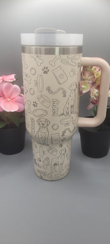 Labradore Dog, dog mom 40oz Double Wall Insulated Tumbler with Handles Gift for mom, Granny, sister, Niece