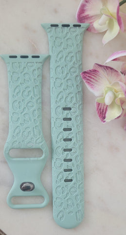 Engraved Leoprd print Gift for Apple Watch Silicone Sports Band/Strap 38mm/40mm/41mm/42mm/44mm/45mm/46mm/49mm