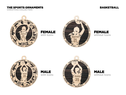 Personalized Basketball Ornament Custom Wood Sports Keepsake, Athlete Gift, Coach Gift Team Gift Sports Fan Christmas Ornament Basketball