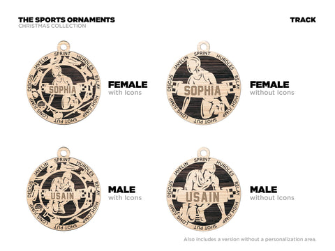 Personalized Track and Field Ornament Custom Wood Sports Keepsake Athlete Gift Coach Gift Team Gift, Sports Fan Christmas Ornament Athlete
