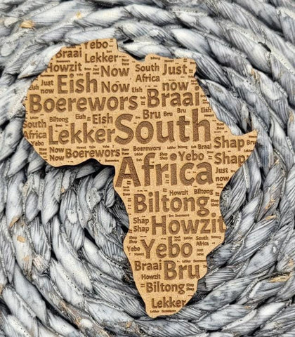 South African map Wooden Custom Engraved Ornament Christmas Name tag. African map poem