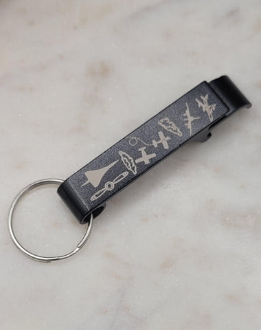 Pilot Aviation Aircraft Bottle Opener Keyring Unique Aviator Gift, Plane Keychain for Pilots, Travel & Flight Crew Present. Plane spotter
