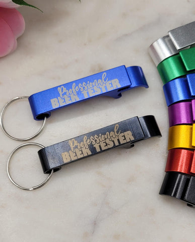 Professional beer taster Bottle Opener Keyring Custom Engraved University Student Gift Unique Graduation Present, Practical Dorm Accessory