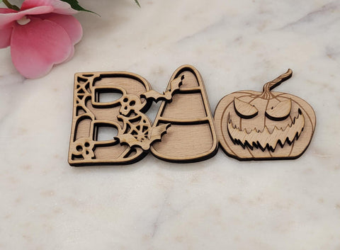 DIY Paint Your Own wooden Halloween BOO trick or treat with Bats Craft for Kids & Adults Pumpkin Spooky DIY Halloween Decor