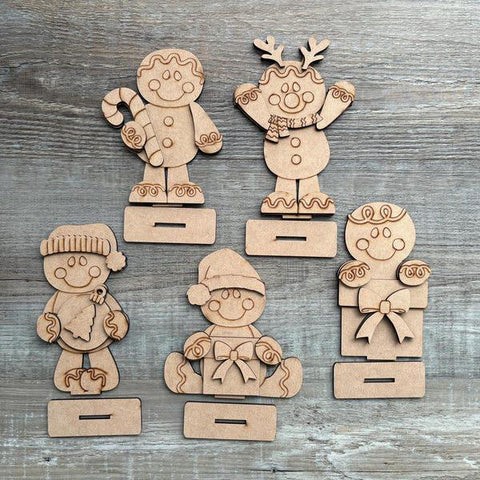 DIY Paint Your Own Gingerbread man DIY Paint Kit Christmas Craft | Paint Your Own Standing Gingerbread man Blank Personalize Your Own