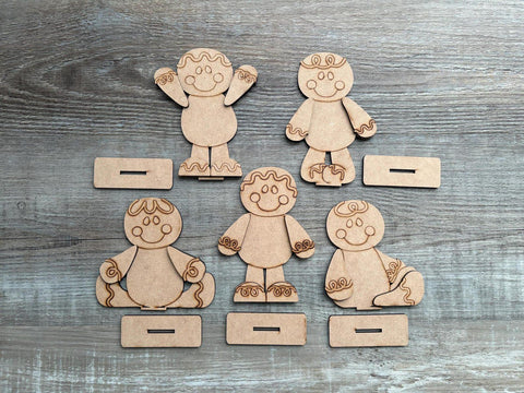 DIY Paint Your Own Gingerbread man DIY Paint Kit Christmas Craft | Paint Your Own Standing Gingerbread man Blank Personalize Your Own