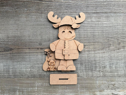 DIY Paint Your Own Christmas Moose DIY Paint Kit Christmas Craft | Paint Your Own Standing Christmas Moose Blank Personalize Your Own