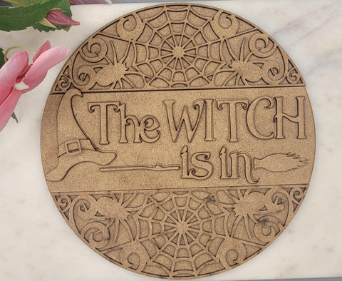 DIY Paint Your Own Halloween DIY Wooden Witches Craft Kit: Paint-Your-Own Spooky Decor with Spiders & Witch Hat for All Ages