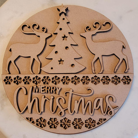 DIY Paint Your Own Merry Christmas Welcome Wooden Door Sign Kit Make Your Own Front Door Sign Wood Blank for Custom Home Decor