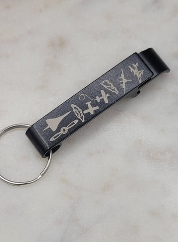 Pilot Aviation Aircraft Bottle Opener Keyring Unique Aviator Gift, Plane Keychain for Pilots, Travel & Flight Crew Present. Plane spotter