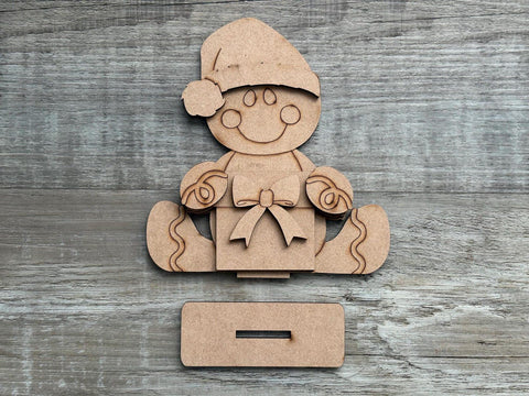 DIY Paint Your Own Gingerbread man DIY Paint Kit Christmas Craft | Paint Your Own Standing Gingerbread man Blank Personalize Your Own