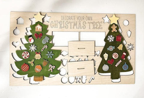 DIY Paint Your Own Christmas Tree Wooden Door Sign Kit Make Your Own Front Door Sign Wood Blank for Custom Home Decor