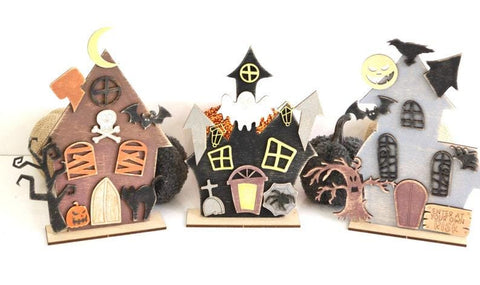 DIY Paint Your Own Spook Your Own Haunted House House Wooden Door Sign Kit Make Your Own Front Door Sign Wood Blank for Custom Home Decor