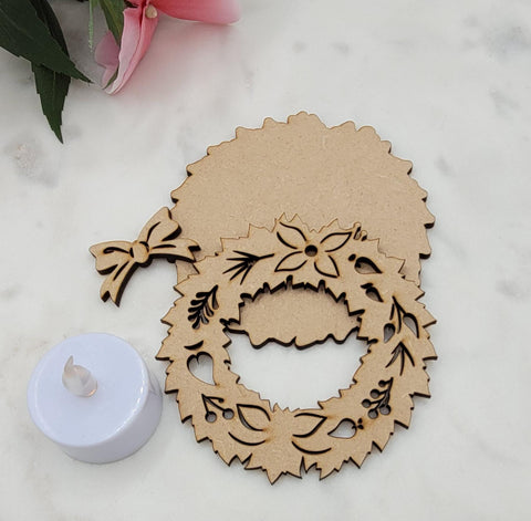 DIY Paint Your Own Christmas wreath Light holder DIY Paint Kit Halloween Craft Paint Your Own Standing Blank Personalize Your Own