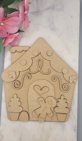 DIY Paint Your Own Christmas gingerbread house DIY Paint Kit Christmas Craft | Paint Your Own Standing Christmas Blank Personalize Your Own