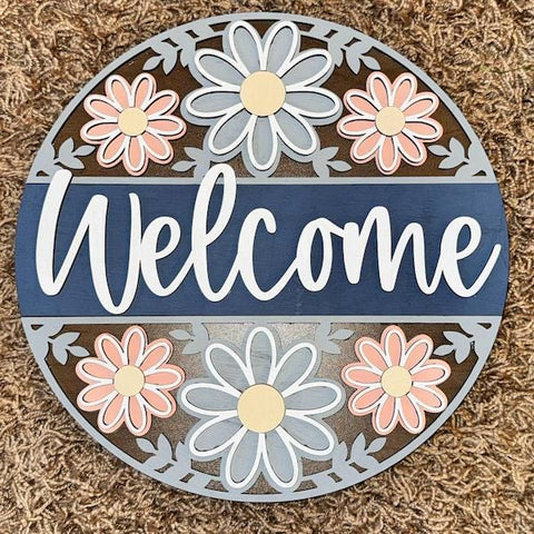 DIY Paint Your Own Floral Welcome Wooden Craft Kit: Paint-Your-Own Spooky Decor with for All Ages, Wood blank door sign
