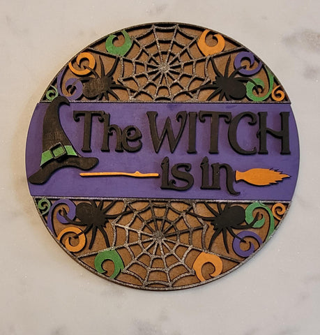 DIY Paint Your Own Halloween DIY Wooden Witches Craft Kit: Paint-Your-Own Spooky Decor with Spiders & Witch Hat for All Ages